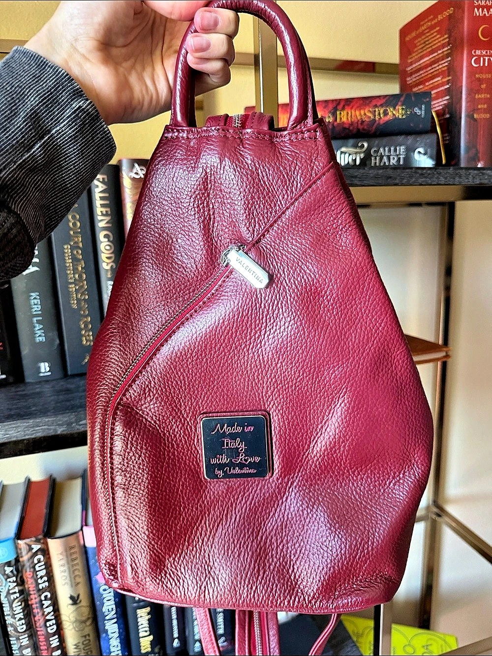 Valentino Leather Backpack in Red- Firm Price- Genuine Leather.